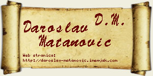 Daroslav Matanović vizit kartica